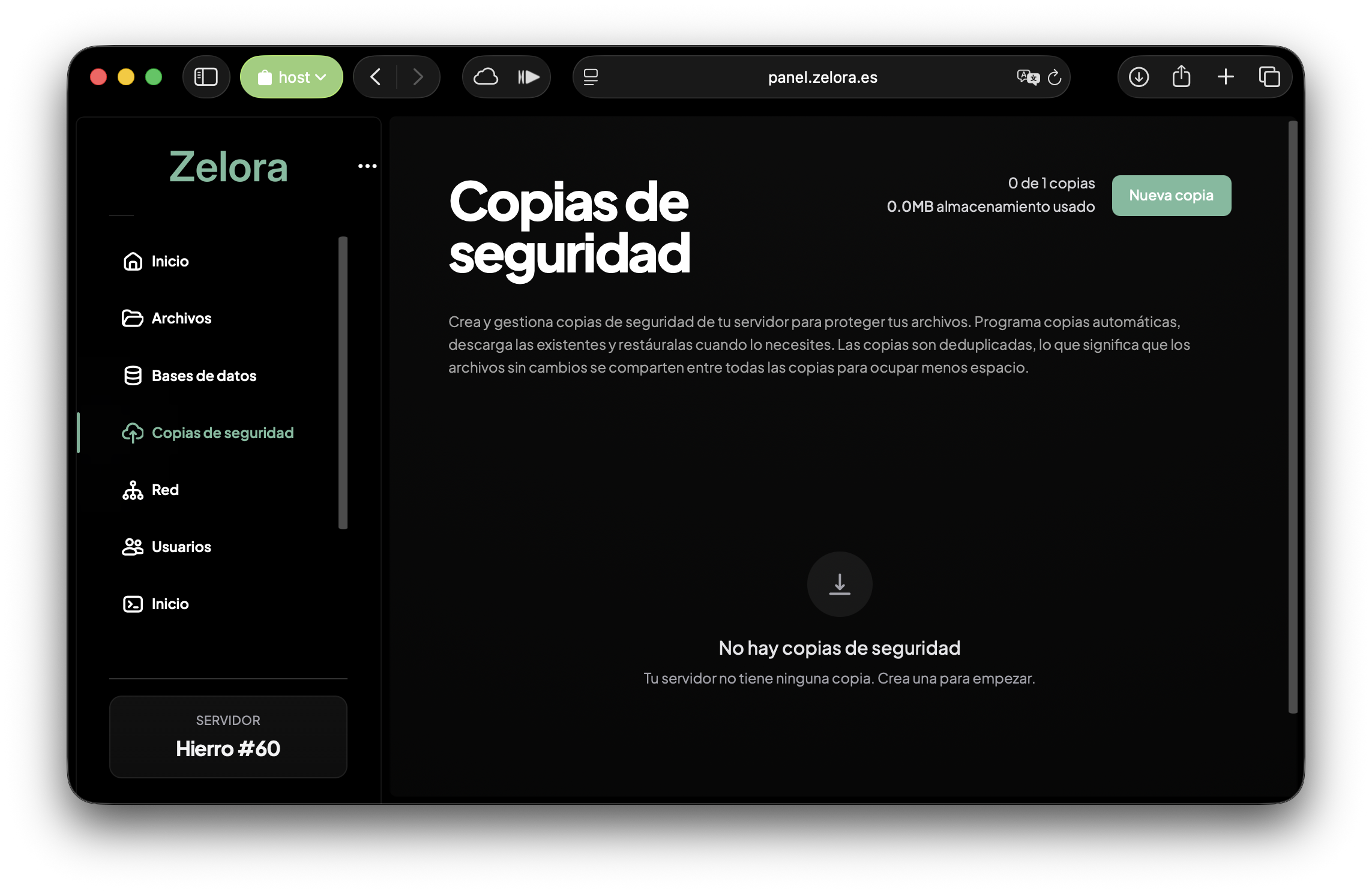 Crear una copia de seguridad